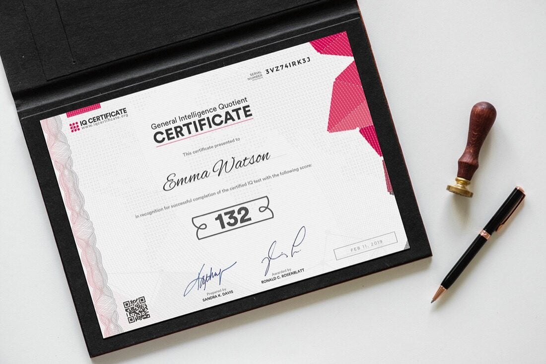 sample iq certificate 1