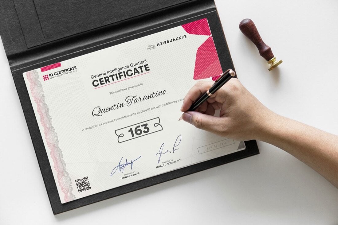 sample iq certificate 3